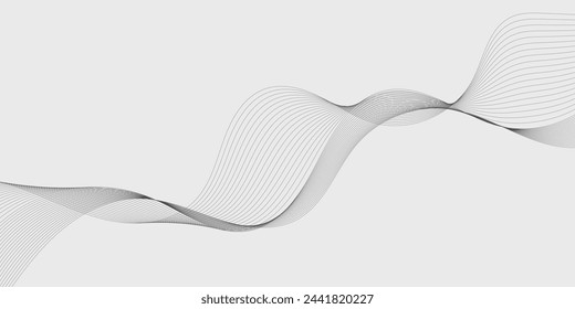 Abstract vector background with grey wavy lines
