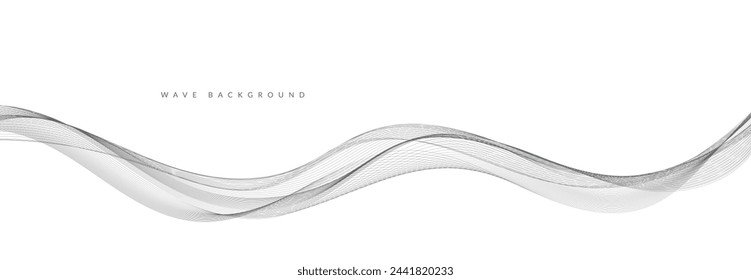 Abstract vector background with grey wavy lines
