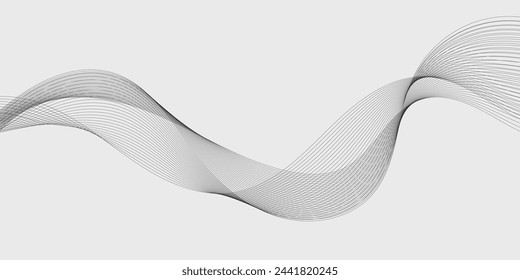 Abstract vector background with grey wavy lines
