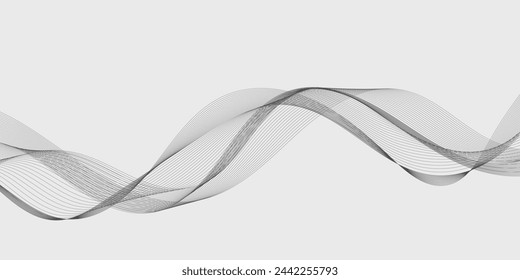 Fondo abstracto del vector con las líneas onduladas grises
