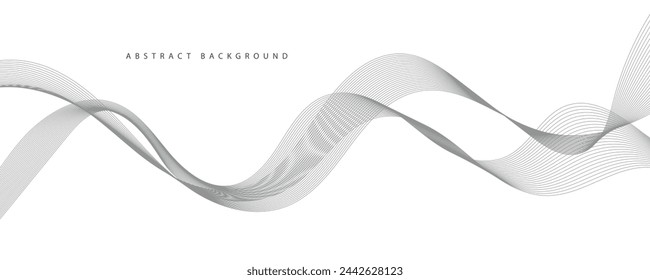 Abstract vector background with grey wavy lines
