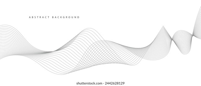 Abstract vector background with grey wavy lines
