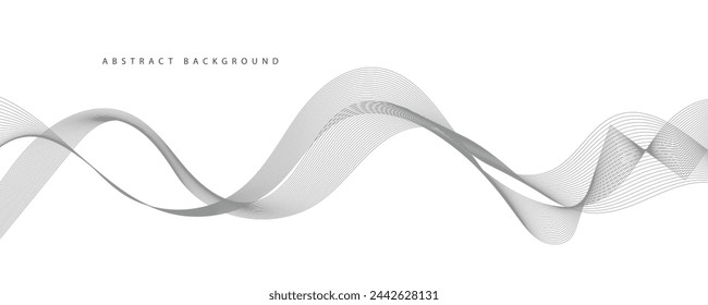 Abstract vector background with grey wavy lines
