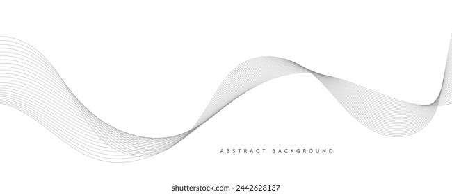 Abstract vector background with grey wavy lines
