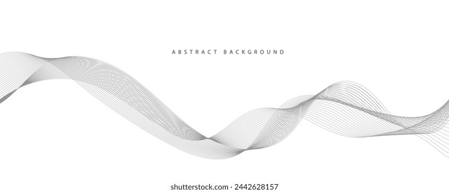 Abstract vector background with grey wavy lines
