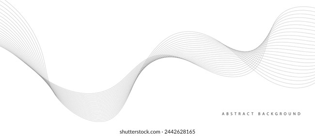 Abstract vector background with grey wavy lines

