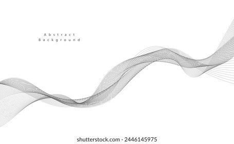 Abstract vector background with grey wavy lines
