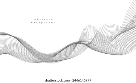 Abstract vector background with grey wavy lines
