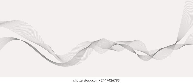 Abstrakter Vektorgrafik-Hintergrund mit grauen Wellenlinien
