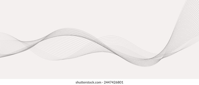 Abstract vector background with grey wavy lines
