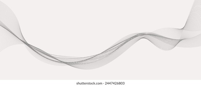 Abstract vector background with grey wavy lines
