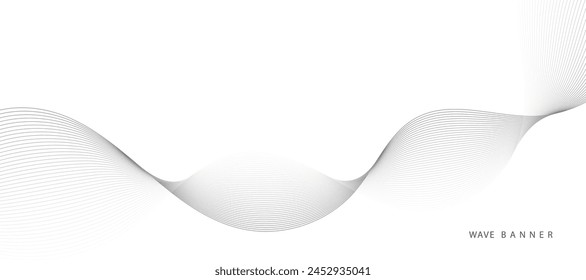 Abstract vector background with grey wavy lines
