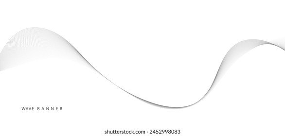 Abstract vector background with grey wavy lines
