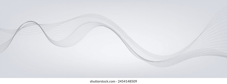 Abstract vector background with grey wavy lines. EPS10