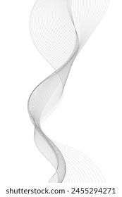 Abstract vector background with grey wavy lines
