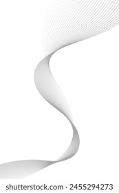 Abstract vector background with grey wavy lines
