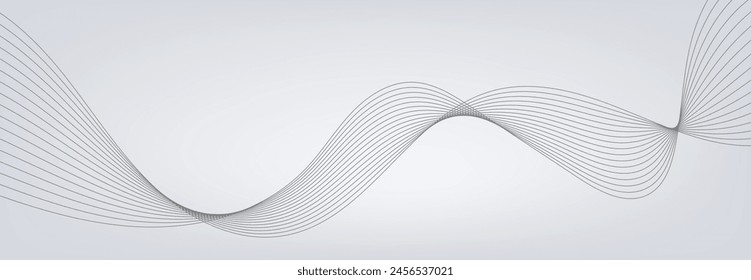 Abstract vector background with grey wavy lines. EPS10
