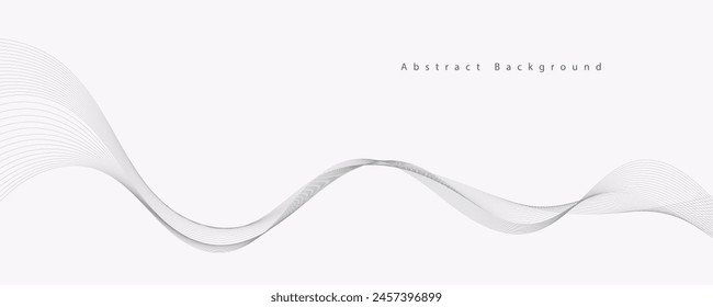 Abstract vector background with grey wavy lines
