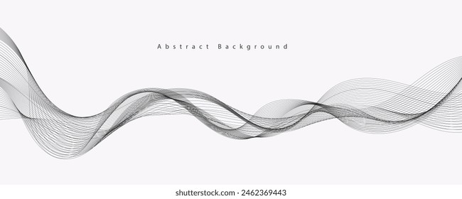 Abstract vector background with grey wavy lines
