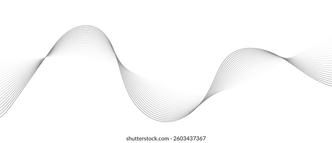 Abstract vector background with grey wavy lines 
