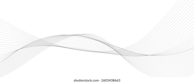 Abstract vector background with grey wavy lines 