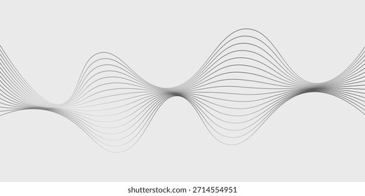 Vetor de fundo abstrato com linhas onduladas cinzentas

