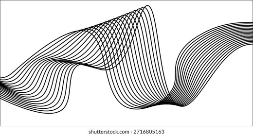 Fondo de Vector Abstractas con líneas onduladas grises


