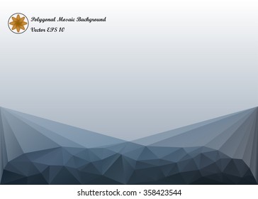 Abstract vector background .Grey white gradient illustration Polygon .Mosaic of triangles .Creative design for business . 