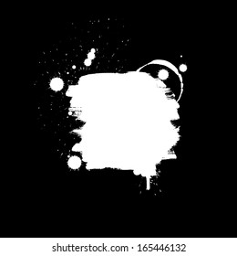 Abstract vector background. Grunge paint banner. Black and white
