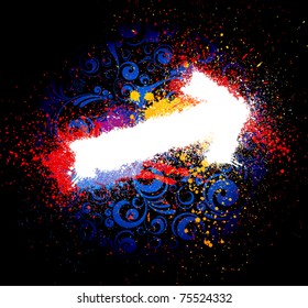 Abstract vector background with grungy arrow. Eps10