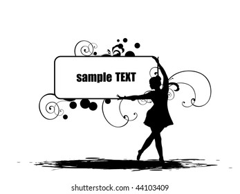 abstract vector background grungy silhouette with text