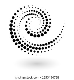 Abstract vector background with halftone dots spiral. Creative geometric pattern 