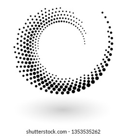 Abstract vector background with halftone dots circle. Creative geometric pattern 