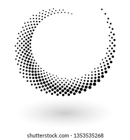Abstract vector background with halftone dots circle. Creative geometric pattern  