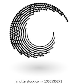 Abstract vector background with halftone dots circle. Creative geometric pattern  