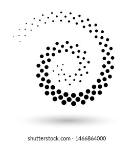 Abstract vector background with halftone dots circle. Creative geometric pattern. Halftone circle frame, abstract dots logo emblem design element for any projects. Round border icon. Vector EPS10