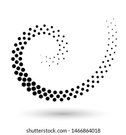 Abstract vector background with halftone dots circle. Creative geometric pattern. Halftone circle frame, abstract dots logo emblem design element for any projects. Round border icon. Vector EPS10