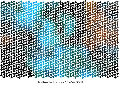 Abstract vector background with halftone triangles.