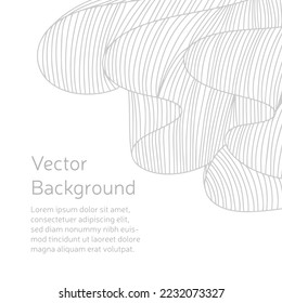 Abstract vector background with hand draw wave elements, square form. Vector illustration.