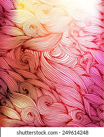 Abstract vector background. Hand draw waves
