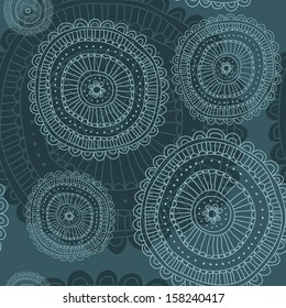 Abstract vector background with hand drawn snowflakes