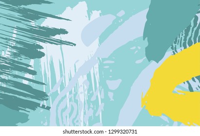Abstract vector background with hand painted colorful textures. Collage vector background