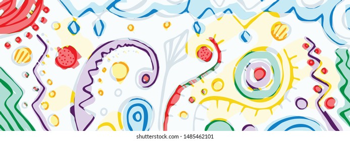 Abstract vector background. Handmade drawing, floristry, ictional view.