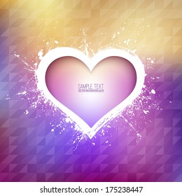 Abstract vector background. Heart background.  Valentines day background. Grunge background. Night party poster