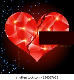 Abstract vector background with heart-digital art.