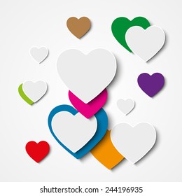 Abstract Vector Background with Hearts