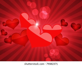 Abstract vector background with hearts. Vector illustration.