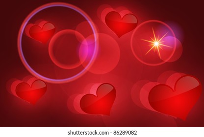 Abstract vector background with hearts. Vector illustration.