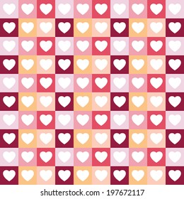 Abstract vector background with hearts for invited card or valentines day