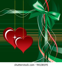 Abstract Vector Background with Hearts. Valentine Illustration. Eps10.